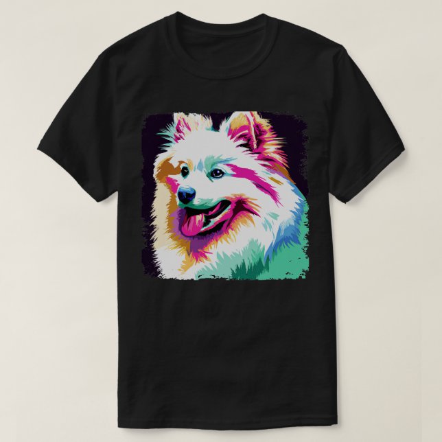 American Eskimo Dog Art Dog Lover Gifts T-Shirt (Design Front)