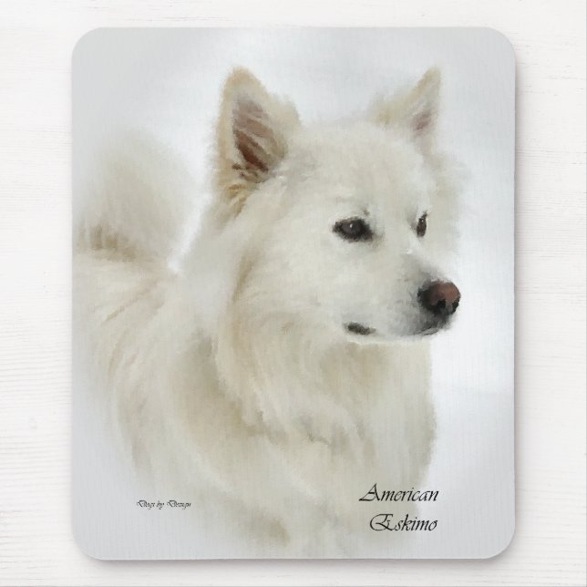 American Eskimo Dog Art Gifts Mouse Mat (Front)
