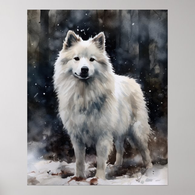 American Eskimo Dog Art Print Poster (Front)