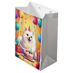 American Eskimo Dog Birthday Celebration Medium Gift Bag