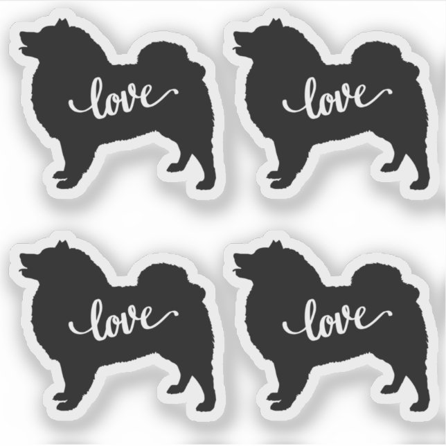American Eskimo Dog Breed Love x4 Vinyl (Front)