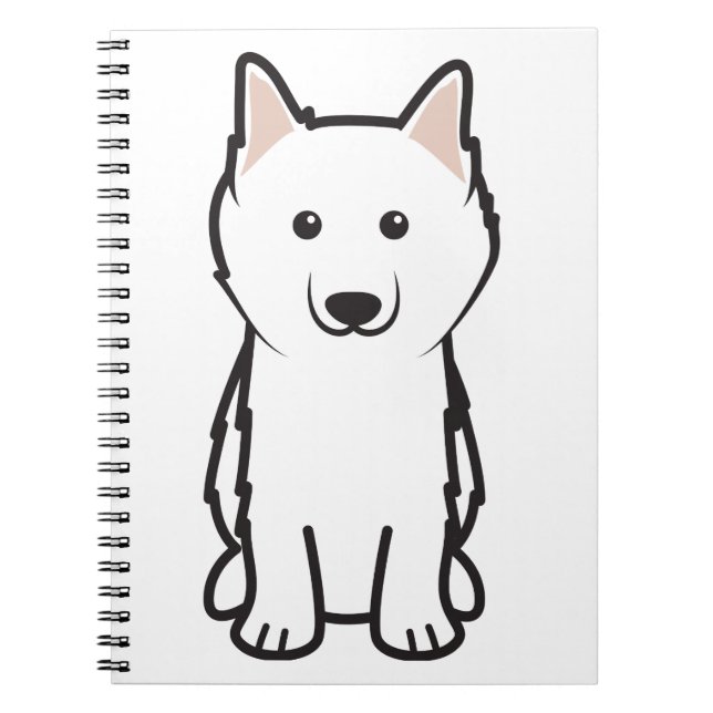 American Eskimo Dog Cartoon Notebook (Front)