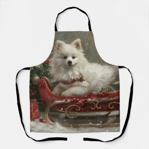 American Eskimo Dog Christmas Festive  Apron