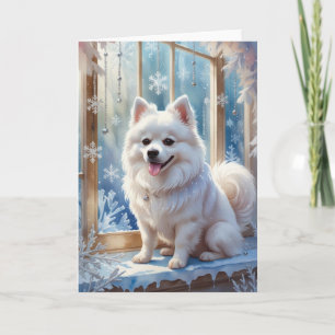 American Eskimo Dog Christmas Greeting Card