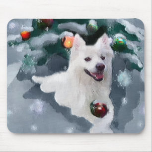 American Eskimo Dog Christmas Mouse Mat