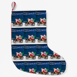 American Eskimo Dog Christmas Santa Claus  Small Christmas Stocking