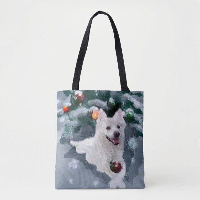 American Eskimo Dog Christmas  Tote Bag (Front)