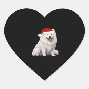 American Eskimo Dog Christmas Tree Dog Puppy Water Heart Sticker