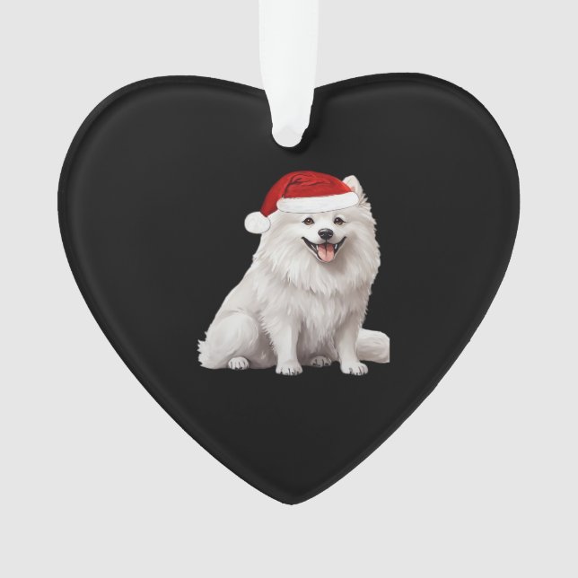 American Eskimo Dog Christmas Tree Dog Puppy Water Ornament (Front)