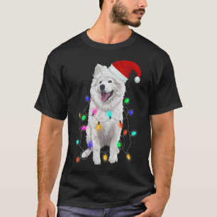 American Eskimo Dog Christmas Tree Lights T-Shirt