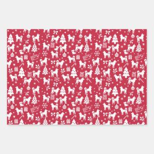 American Eskimo Dog Christmas Wrapping Paper Sheet