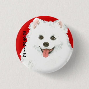 American Eskimo Dog Colour Block 3 Cm Round Badge