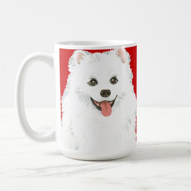 American Eskimo Dog Colour Block Coffee Mug (Left)