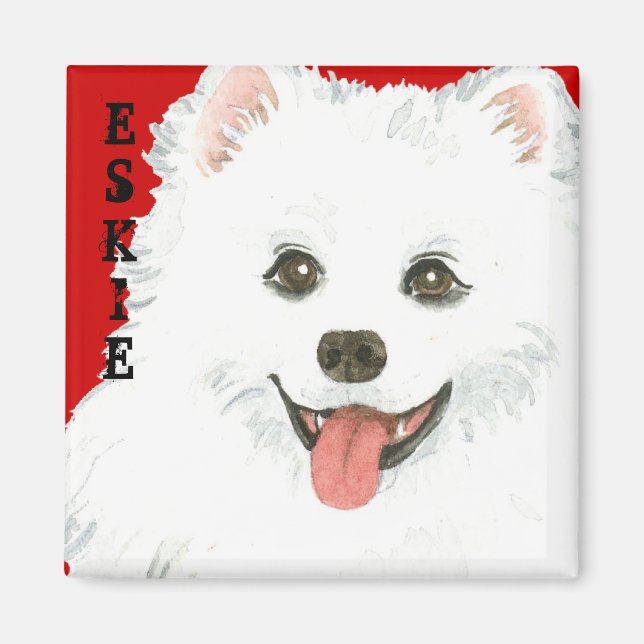 American Eskimo Dog Colour Block Magnet (Front)