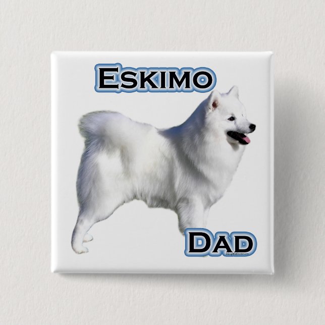 American Eskimo Dog Dad 4 - Button (Front)