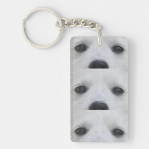 American_Eskimo_Dog eyes Key Ring