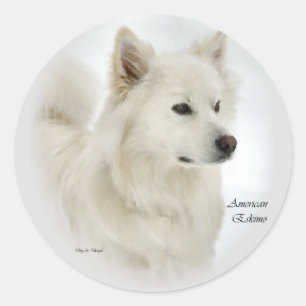 American Eskimo Dog Gifts Art Classic Round Sticker