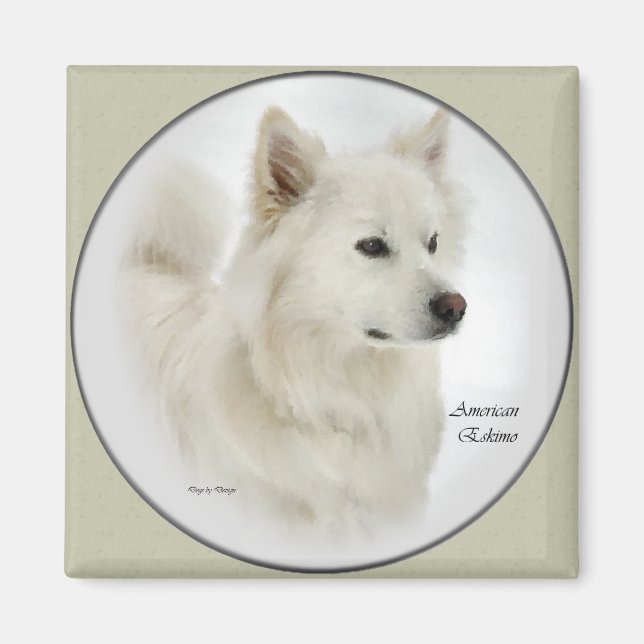 American Eskimo Dog Gifts Art Magnet (Front)