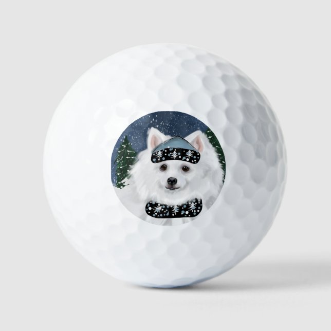 American Eskimo Dog  Golf Balls (Front)