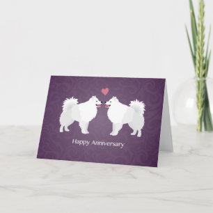 American Eskimo Dog Happy Anniversary Design Card