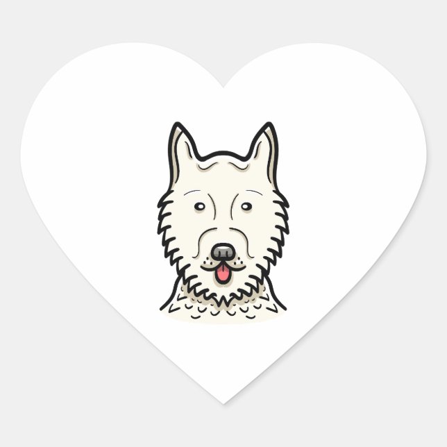 American Eskimo Dog Heart Sticker (Front)