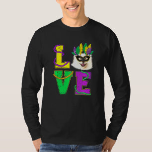 American Eskimo Dog I Love Puppy Mardi Gras Men Wo T-Shirt