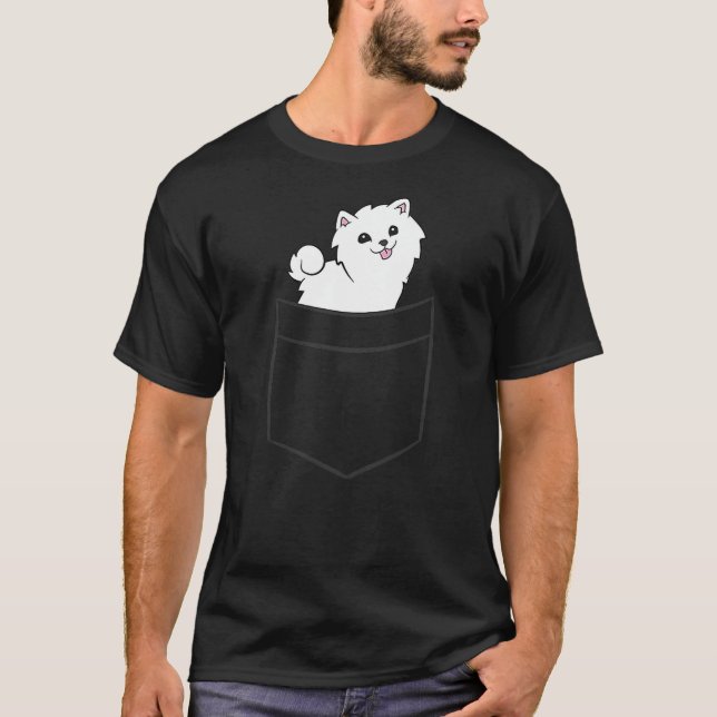 American Eskimo Dog In The Pocket Cute American Es T-Shirt (Front)