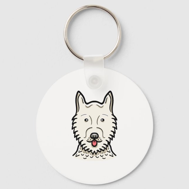 American Eskimo Dog Key Ring (Front)