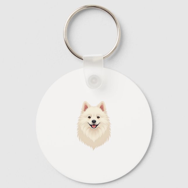 American Eskimo Dog Key Ring (Front)