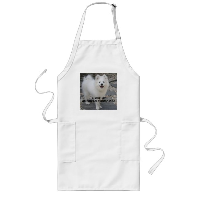 American_Eskimo_Dog_love w pic Long Apron (Front)