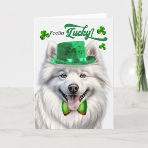 American Eskimo Dog Lucky St Patrick's Day Holiday Card