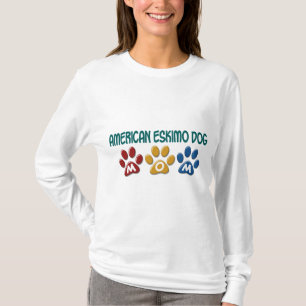 AMERICAN ESKIMO DOG MOM Paw Print T-Shirt