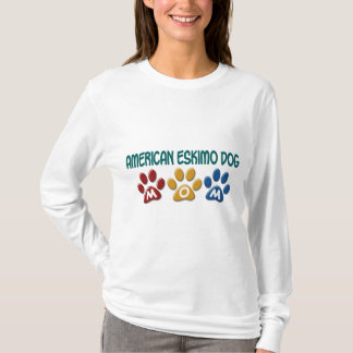 AMERICAN ESKIMO DOG MOM Paw Print T-Shirt