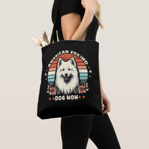 American Eskimo Dog Mum in Vintage Serenity Tote Bag