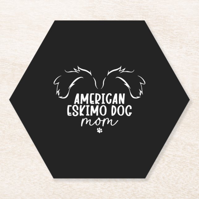 American Eskimo Dog Mum Paper Coaster (Front)