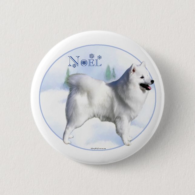 American Eskimo Dog Noel - Button (Front)