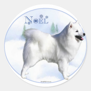 American Eskimo Dog Noel Classic Round Sticker