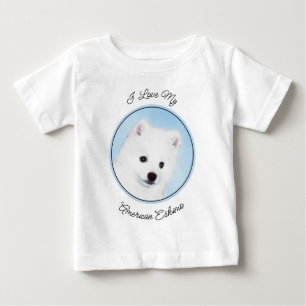 American Eskimo Dog Painting - Original Dog Art Baby T-Shirt