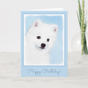 American Eskimo Dog Painting - Original Dog Art Card