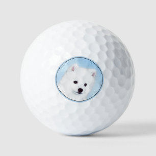 American Eskimo Dog Painting - Original Dog Art Golf Balls