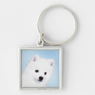 American Eskimo Dog Painting - Original Dog Art Key Ring