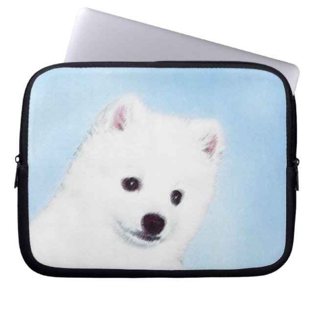American Eskimo Dog Painting - Original Dog Art Laptop Sleeve (Front)
