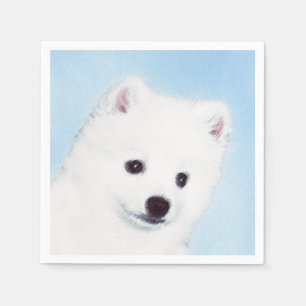 American Eskimo Dog Painting - Original Dog Art Napkin