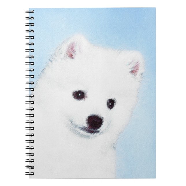 American Eskimo Dog Painting - Original Dog Art Notebook (Front)