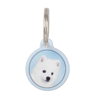 American Eskimo Dog Painting - Original Dog Art Pet Tag