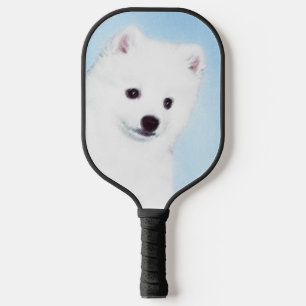 American Eskimo Dog Painting - Original Dog Art Pickleball Paddle