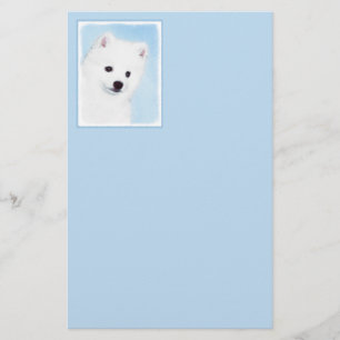 American Eskimo Dog Painting - Original Dog Art Stationery