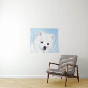 American Eskimo Dog Painting - Original Dog Art Tapestry