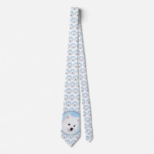 American Eskimo Dog Painting - Original Dog Art Tie