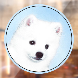 American Eskimo Dog Painting - Original Dog Art Window Cling